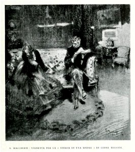 Serafino Macchiati vignetta per la storia di una madre di Leone Tolstoi