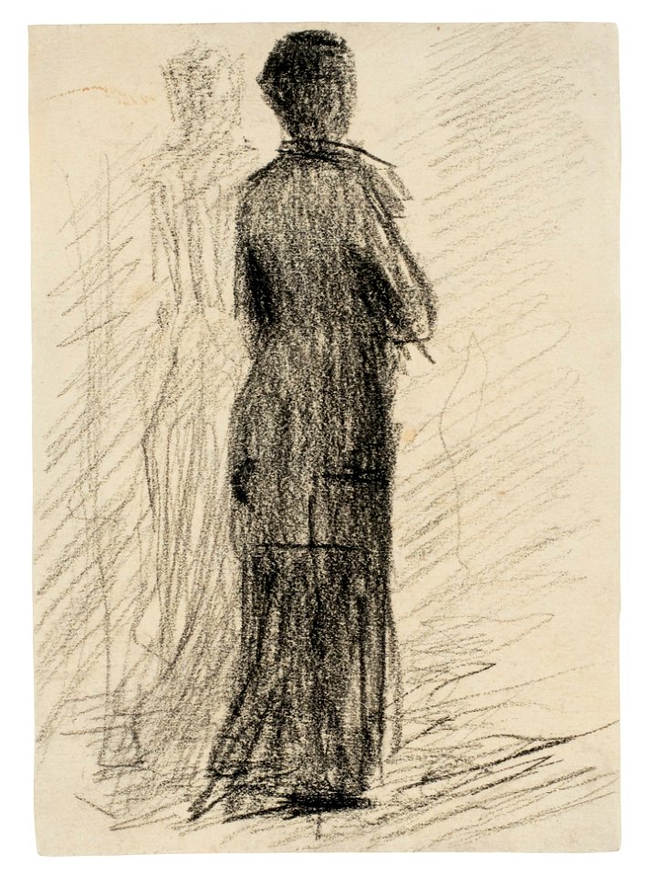 Seurat - Femme s'éloignant, 1881, Hauke 443
