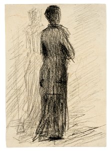 Seurat - Femme s'éloignant, 1881, Hauke 443