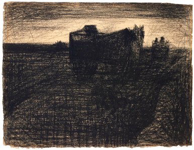 Seurat - LES DEUX CHARRETTES, circa 1883, Hauke 532