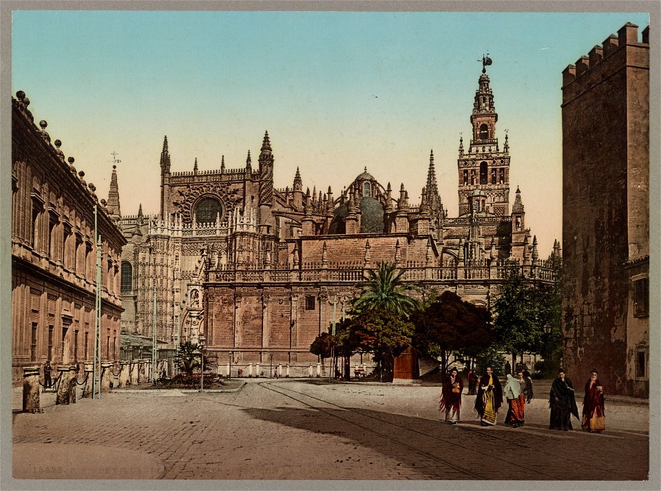 Sevilla. Plaza del Triunfo con la Catedral LCCN2017660792