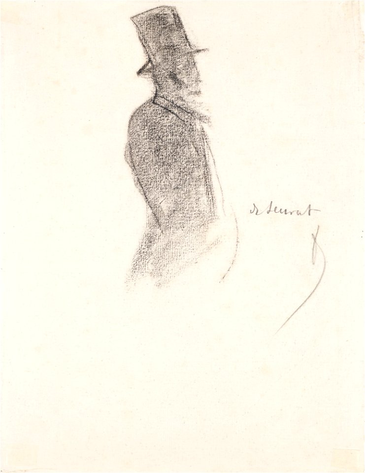 Seurat - PORTRAIT DE FÉLIX FÉNÉON - VERSO, circa 1883, Hauke 551