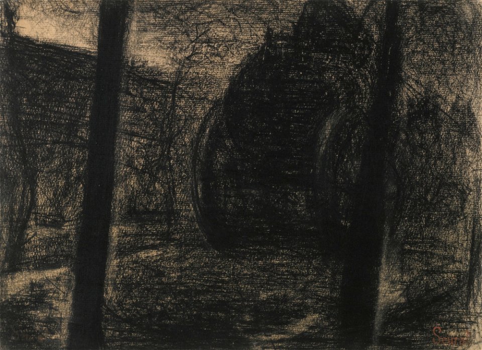 Seurat - À DEUX CHEVAUX, circa 1883, Hauke 561