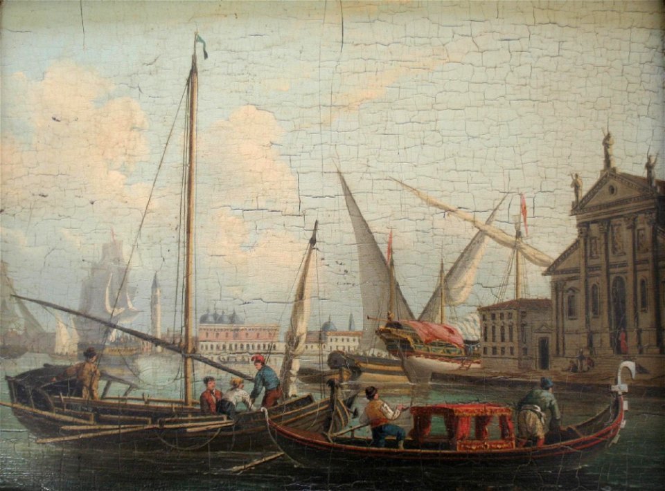 John Thomas Serres - Gondolas and other vessels by the S. Maria del Rosario