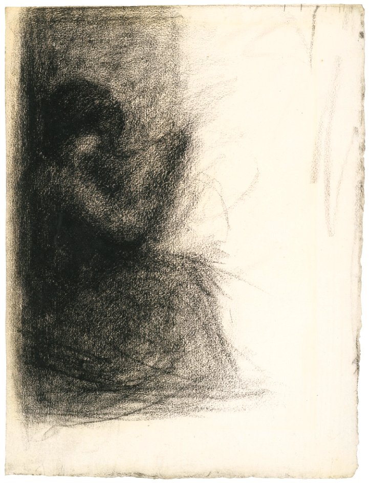 Seurat - FEMME ASSISE BAS, circa 1883, Hauke 515