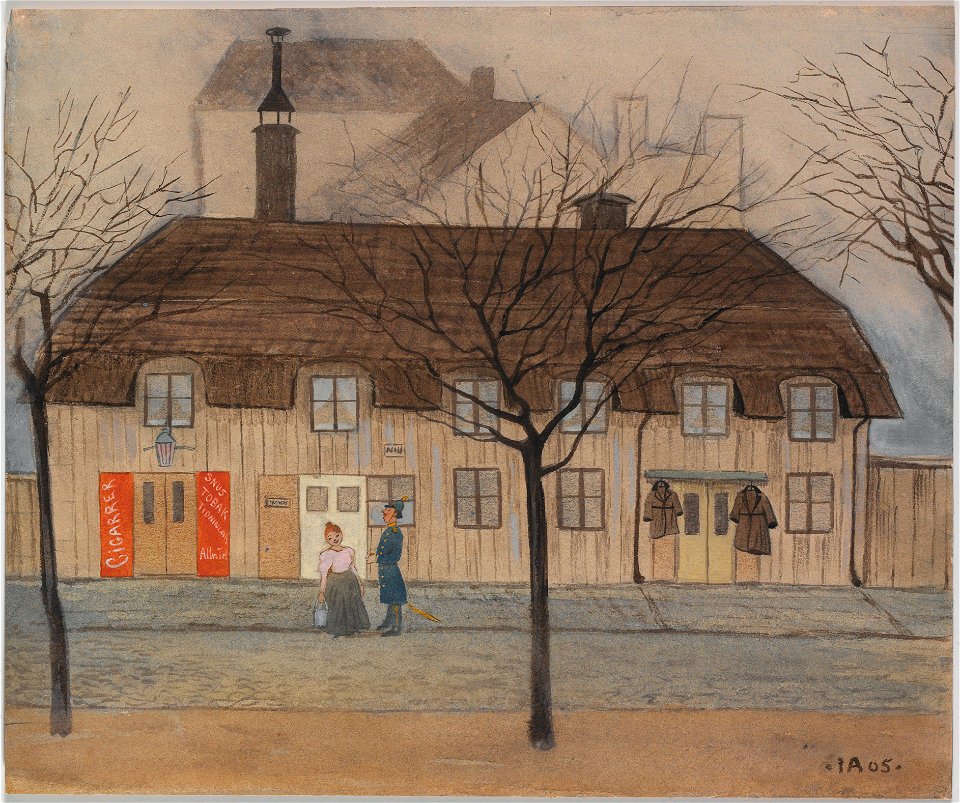 Servant-Girl and Policeman (Ivar Arosenius) - Nationalmuseum - 25462