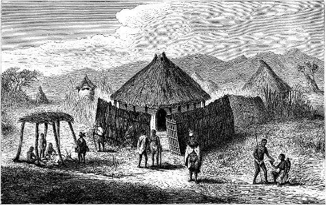 Seven Years in South Africa, page 372, Bamangwato huts at Shoshong
