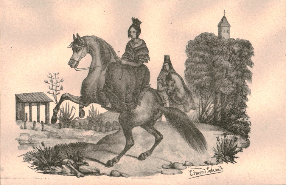 Señora a caballo - San Isidro - Buenos Aires, según Lebeaud