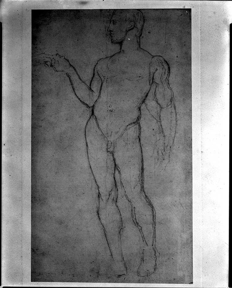 Seurat - Male Nude, for Alexander the Great, after Ingres, 1878