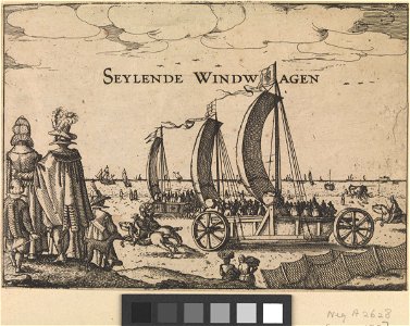 Seylende Windwagen. A land yacht of ca.1620 RMG PY0432