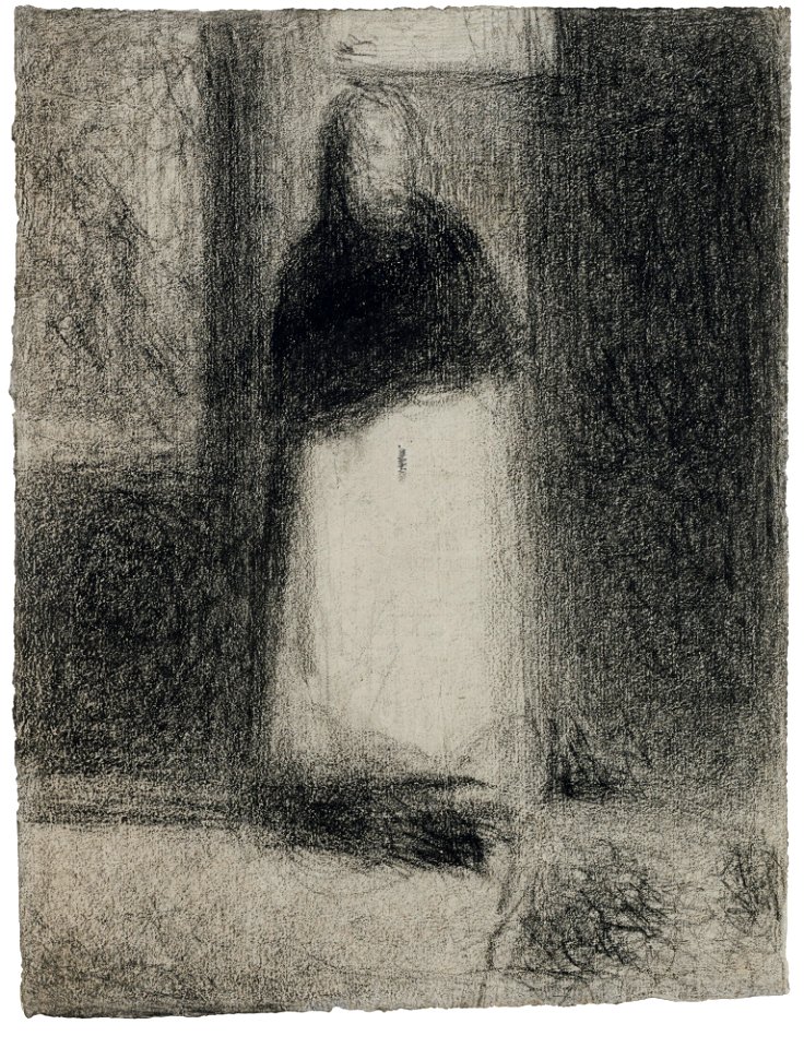 Seurat - LA CONCIERGE (LA MAQUERELLE - LA BONNE), circa 1884, Hauke 603