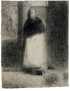 Seurat - LA CONCIERGE (LA MAQUERELLE - LA BONNE), circa 1884, Hauke 603
