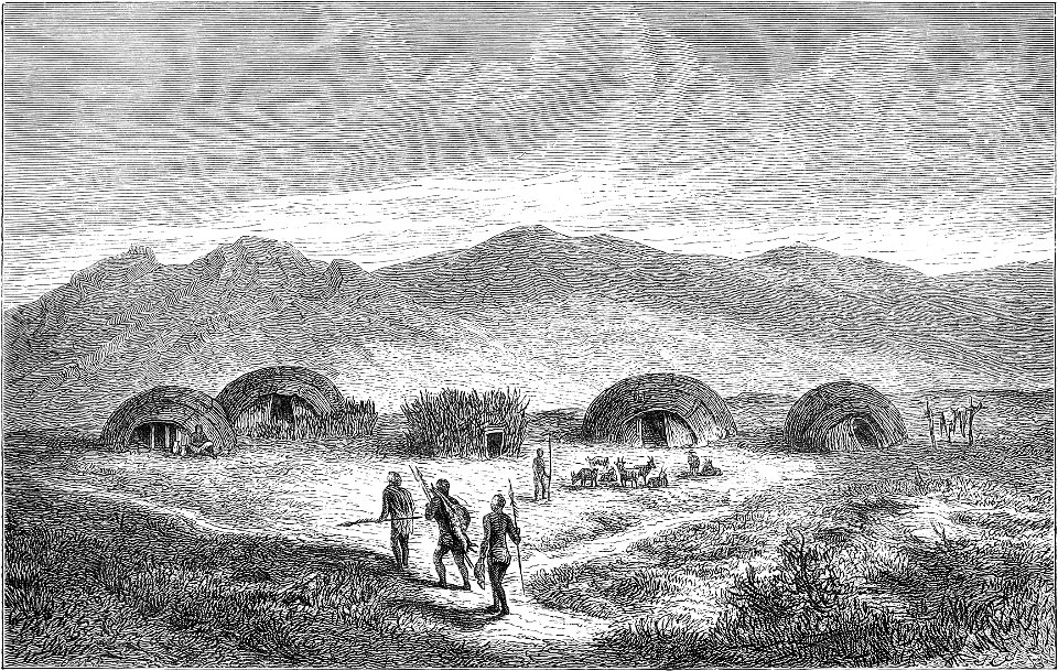 Seven Years in South Africa, page 420, Koranna homestead near Mamusa
