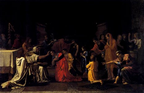 Seven Sacraments - Confirmation II (1645) Nicolas Poussin. Free illustration for personal and commercial use.