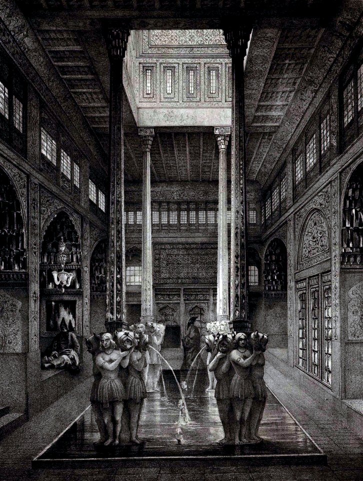 Serpouchideh Palace by Eugène Flandin