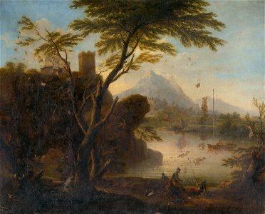Severotaliansky maliar z 18. storočia - Zátoka s hradom a figurálnou štafážou - O 1799 - Slovak National Gallery