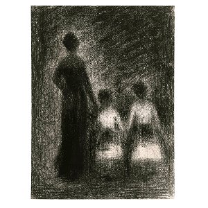 Seurat - FEMME AVEC DEUX FILLETTES, vers 1882-84, Hauke 666