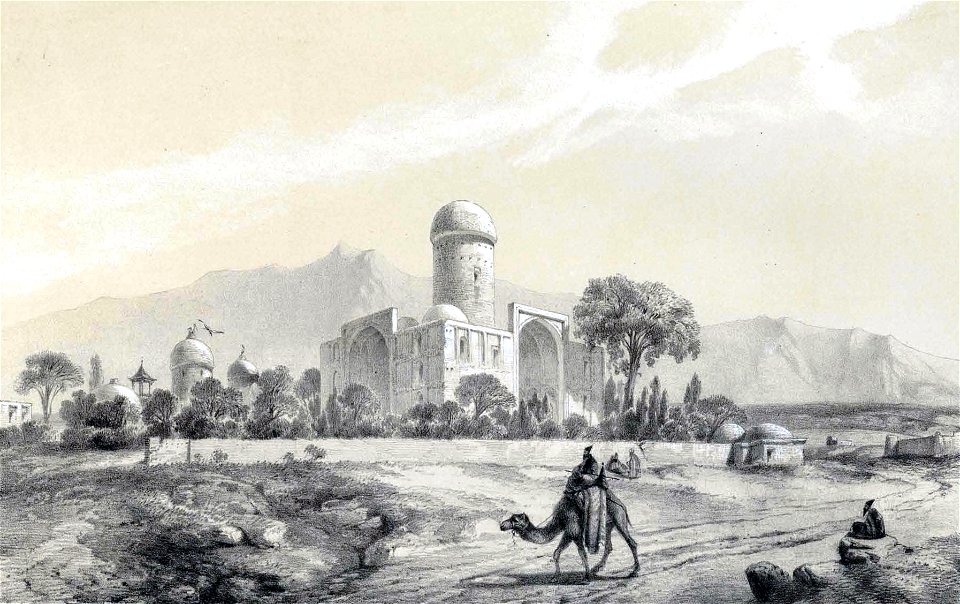 Shah Abdul Azim Mosque, near Tehran by Eugène Flandin