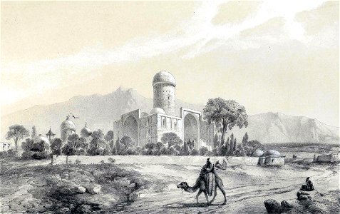 Shah Abdul Azim Mosque, near Tehran by Eugène Flandin