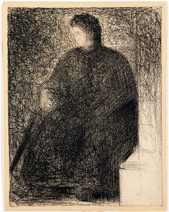Seurat - LA MÈRE DE L'ARTISTE, ASSISE, circa 1882, Hauke 492