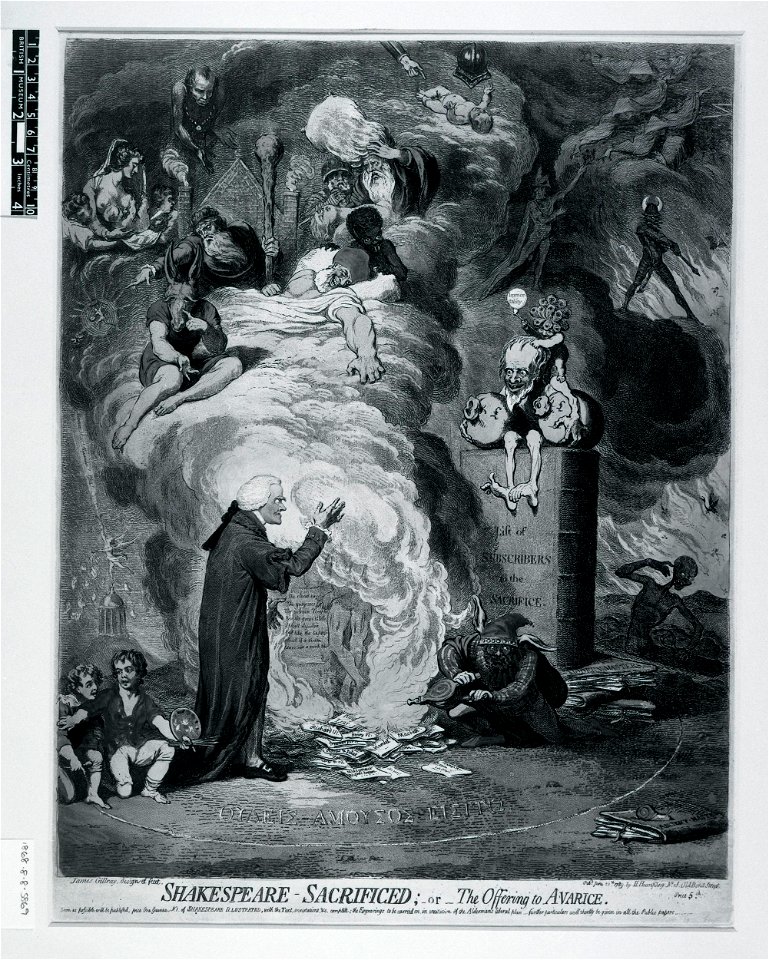 Shakespeare sacrificed; -or- the offering to avarice (BM 1868,0808.5869)