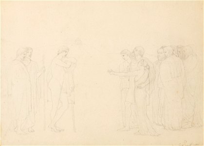 Seurat - OEDIPE GUIDÉ PAR ANTIGONE ET ISMÈNE, 1877, Hauke 261