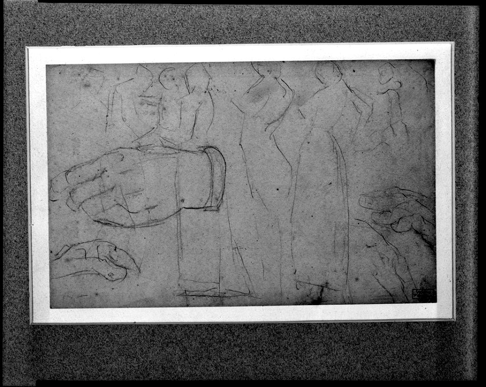 Seurat - Studies of Figures and Hands, 1880