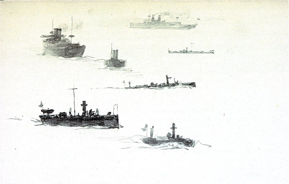 Seven studies of 'Orlando'-class armoured cruisers and torpedo boats RMG PV0064