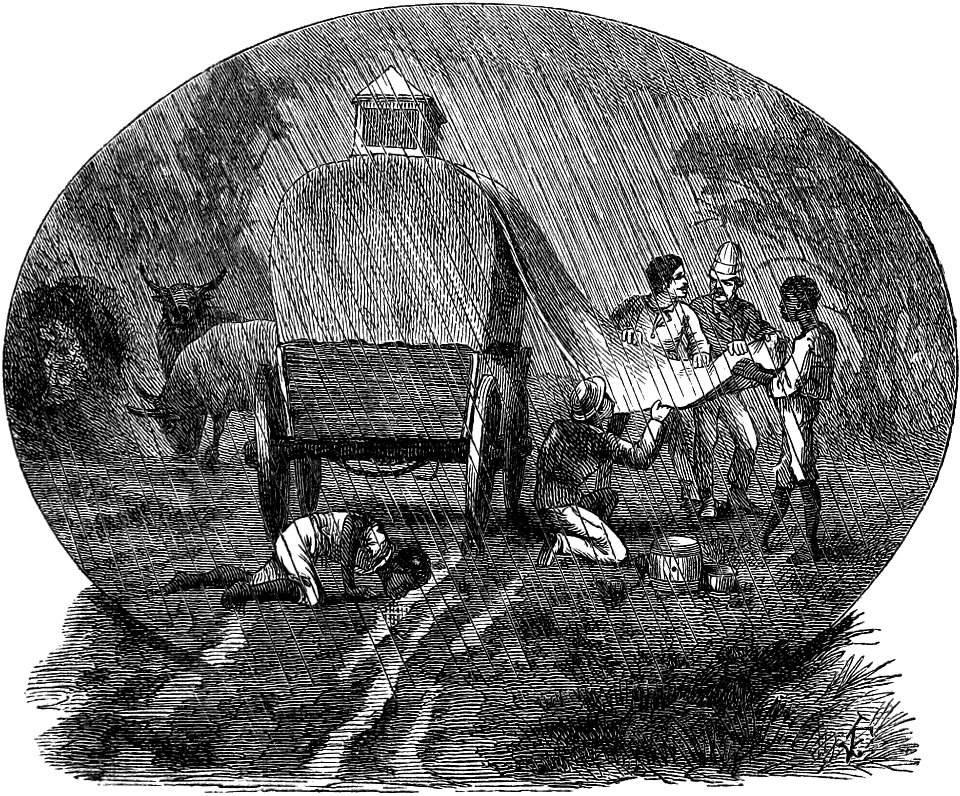 Seven Years in South Africa, page 287, collecting rain water