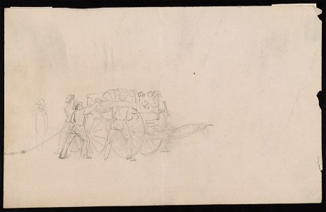 Several firefighters around a hose carriage LCCN2016645568