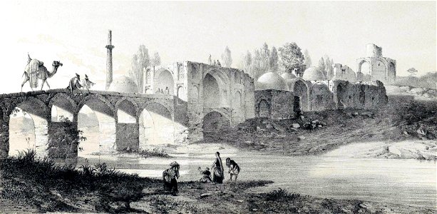 Shaherestan village , near Isfahan 1 by Eugène Flandin