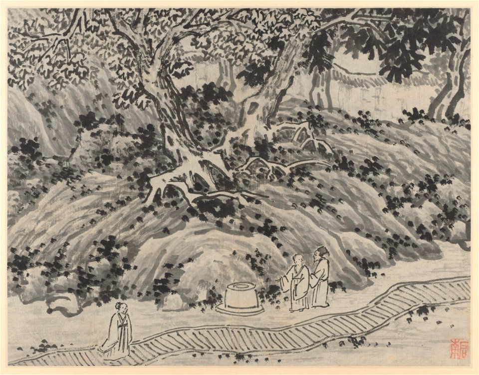 Shen Zhou - Twelve Views of Tiger Hill, Suchou, The Fool's Spring - 1964.371.2 - Cleveland Museum of Art