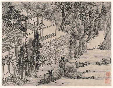 Shen Zhou - Twelve Views of Tiger Hill, Suzhou, The Enlightened Stone Retreat - 1964.371.4 - Cleveland Museum of Art