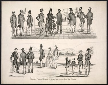 Shankland's American fashions for spring & summer of 1853, 100, Chesnut (sic) St. Philadelphia - P.S. Duval & Co. Steam lith. Press, Phila. ; A. Biegemann, colorist. LCCN2011645613. Free illustration for personal and commercial use.