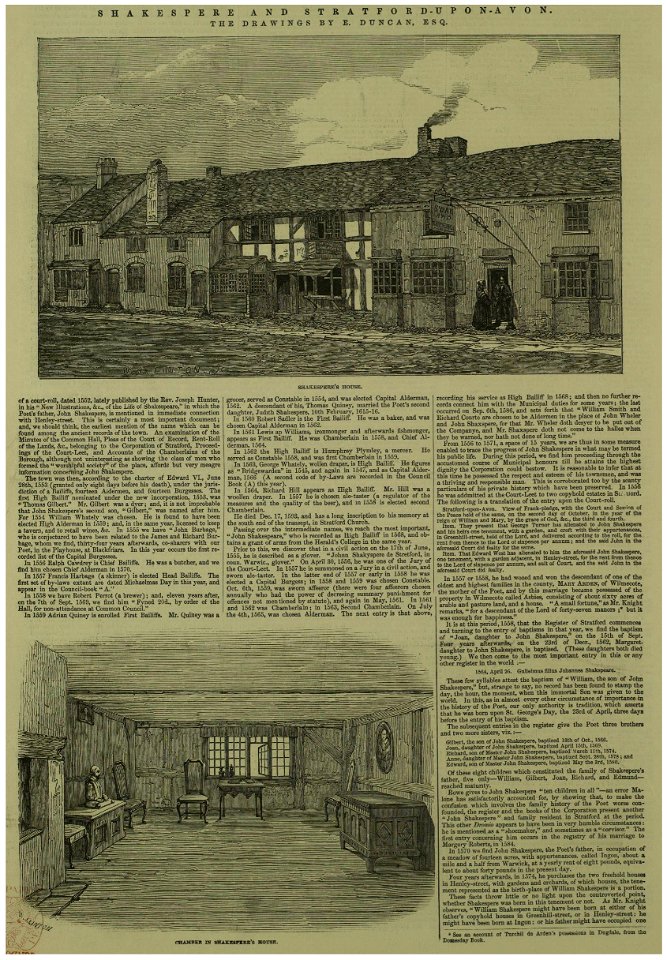 Shakespere and Stratford-upon-Avon - ILN 1847