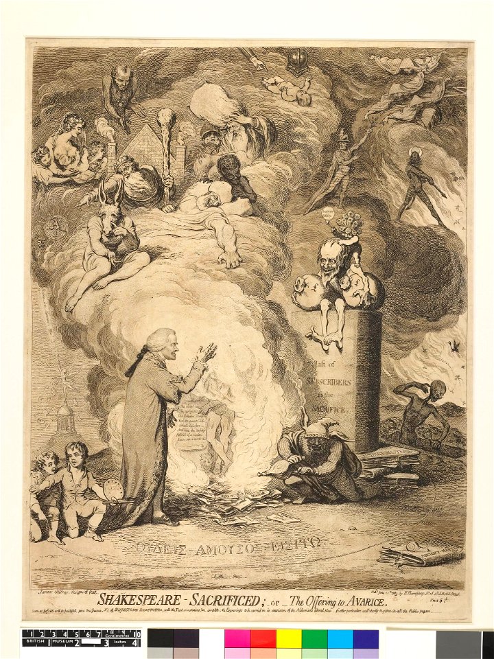 Shakespeare sacrificed; -or- the offering to avarice (BM 1868,0808.5870 1)