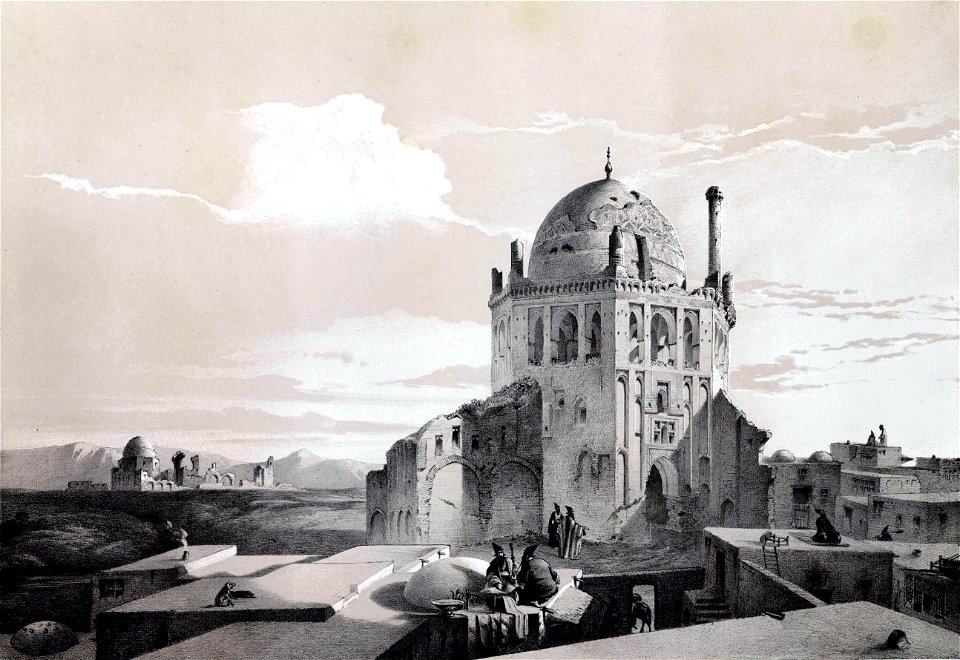 Shah Khoda Bendeh mosque in Sultanieh by Eugène Flandin