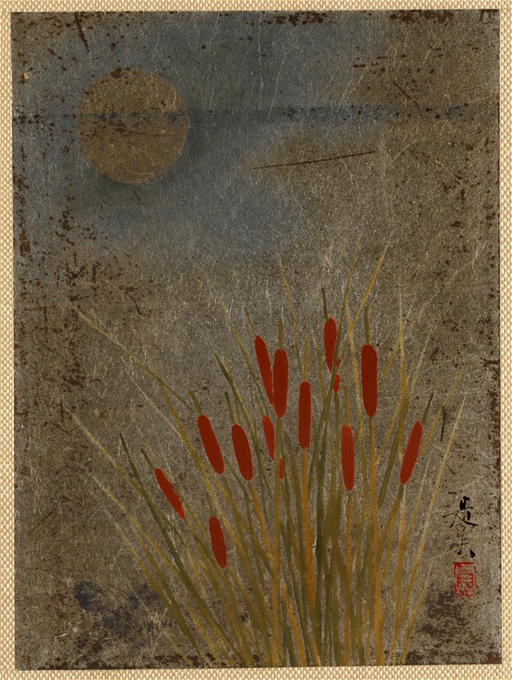 Shibata Zeshin - Cat Tails and Moon - 36.100.119 - Metropolitan Museum of Art