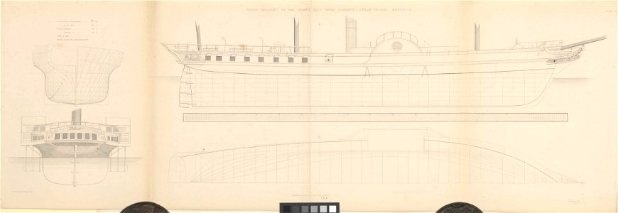 Sheer Draught of the East India Company Steam Vessel 'Berenice' RMG PY0202