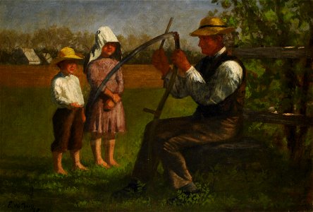 Sharpening the Scythe by Enoch Wood Perry. Free illustration for personal and commercial use.