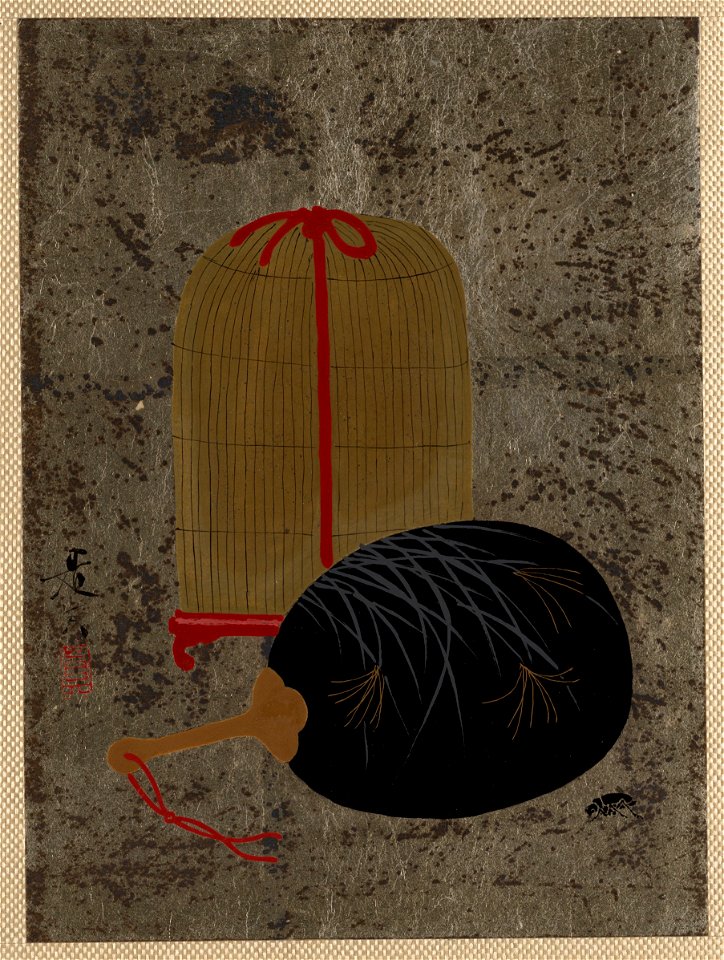 Shibata Zeshin - Fan and Insect Cage - 36.100.117 - Metropolitan Museum of Art