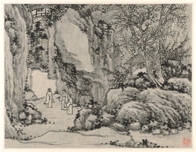 Shen Zhou - Twelve Views of Tiger Hill, Suzhou, The Sword Spring, Tiger Hill - 1964.371.6 - Cleveland Museum of Art