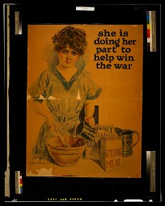 She is doing her part to help win the war - Howard Chandler Christy 1918. LCCN2003652812. Free illustration for personal and commercial use.