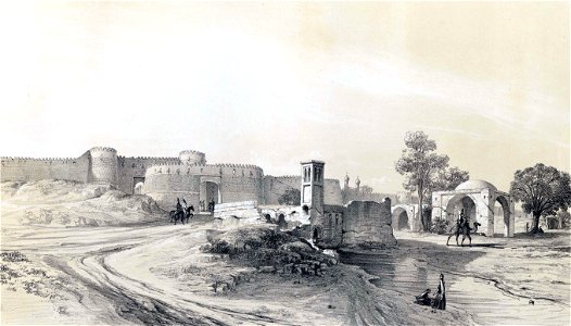 Shemran gate , Tehran by Eugène Flandin