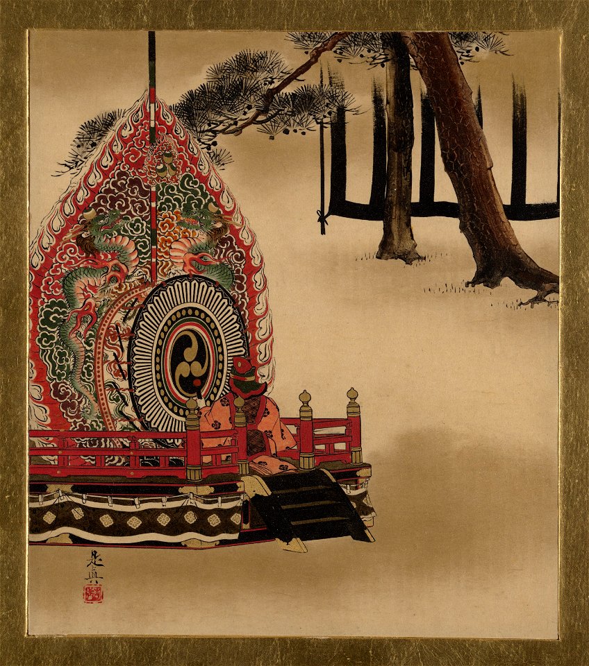 Shibata Zeshin - Lacquer Paintings of Various Subjects, Drum for Gagaku Dance - 36.100.109 - Metropolitan Museum of Art