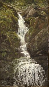 Waterfall Cascading over Rocks, New England by Aaron Draper Shattuck