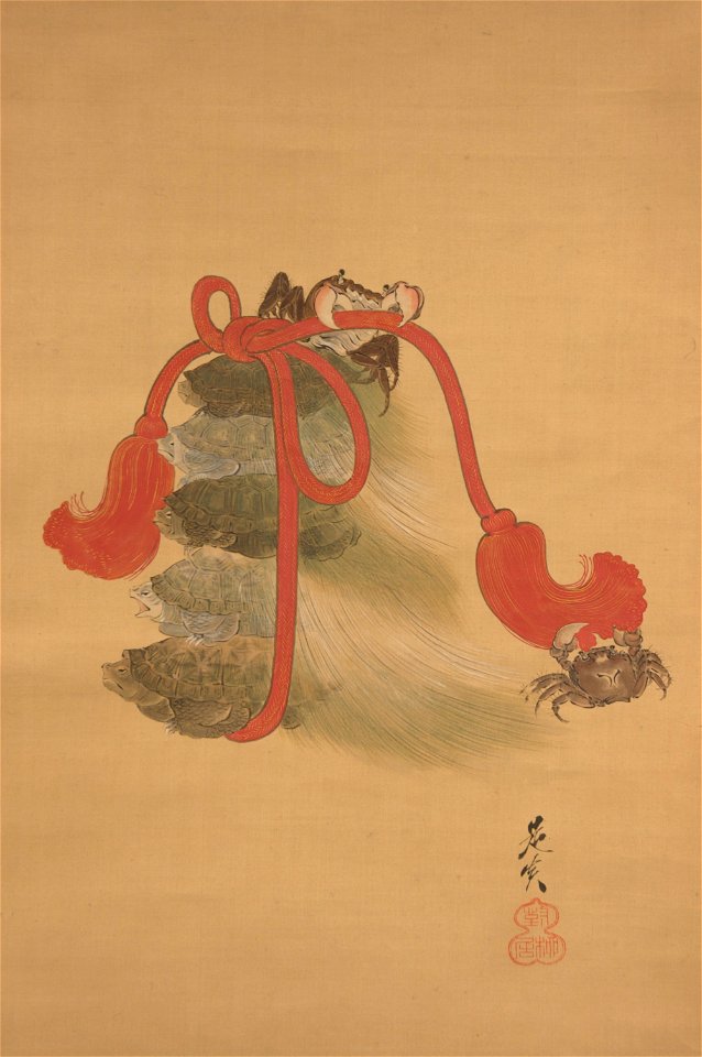 Shibata Zeshin - Tortoises and Crabs - 51.137.2 - Metropolitan Museum of Art