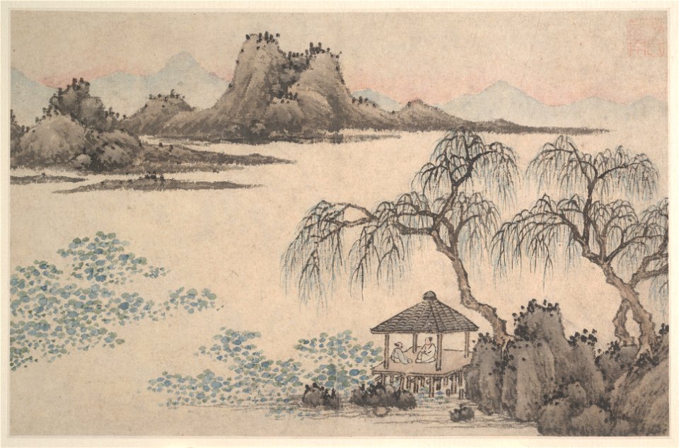 Shen Zhou - Landscape with Pavilion and Willows - 69.131.10 - Metropolitan Museum of Art