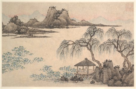 Shen Zhou - Landscape with Pavilion and Willows - 69.131.10 - Metropolitan Museum of Art