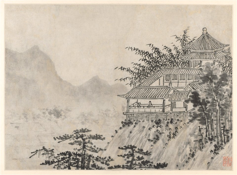 Shen Zhou - Twelve Views of Tiger Hill, Suzhou, The Thousand Acres of Clouds - 1964.371.9 - Cleveland Museum of Art